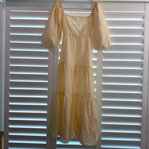 L*Space cream off shoulder puff sleeve tiered maxi